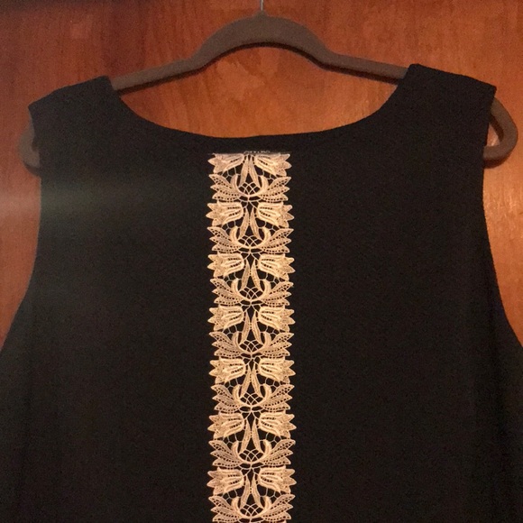 Chaps Sleeveless Blue/White Lace Dress - Picture 1 of 7